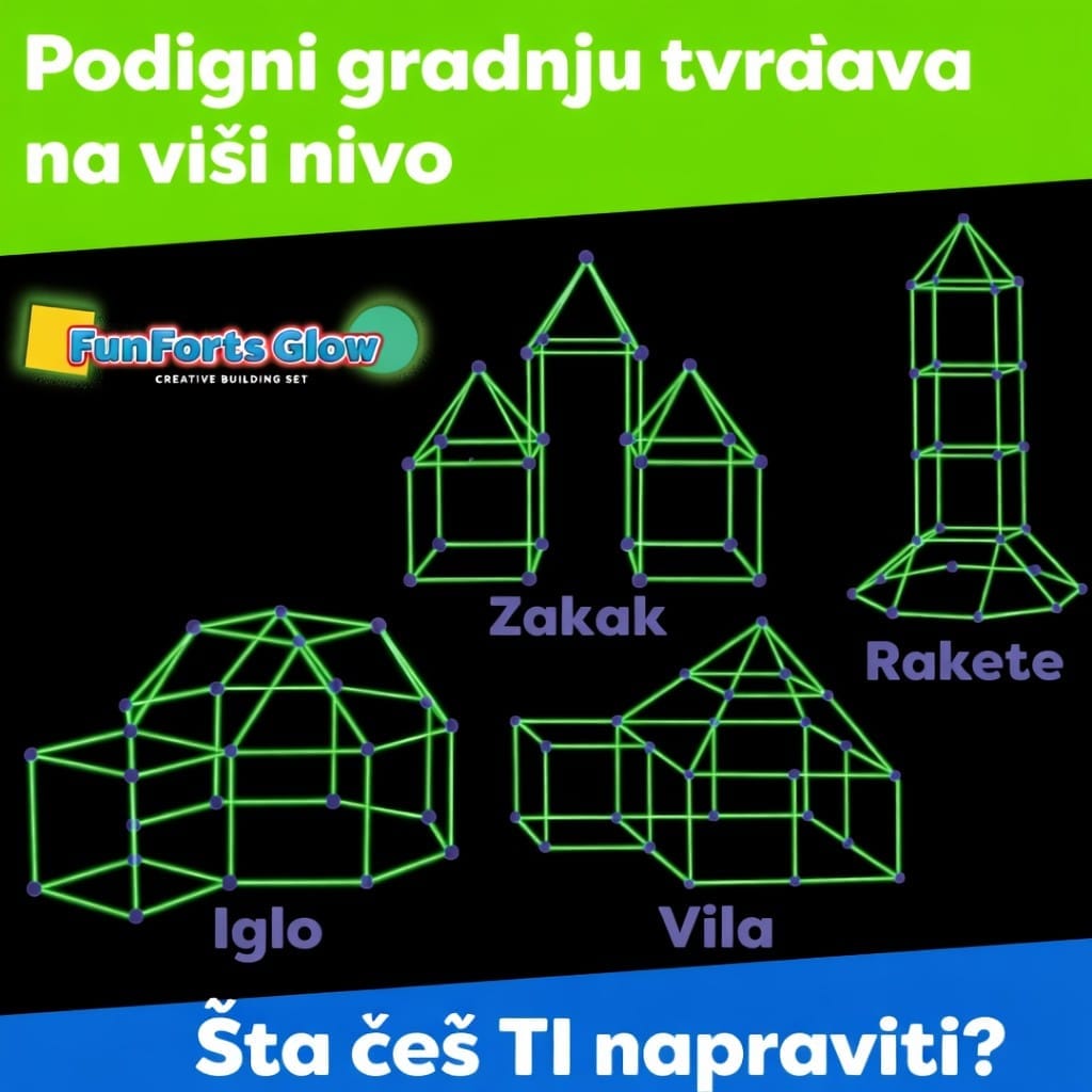 set za izgradnju dečijih tvrđava — detalji