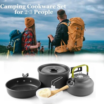 Aluminijumski Set za Kuvanje u Prirodi – 10 Delova sa Torbom - slika 2