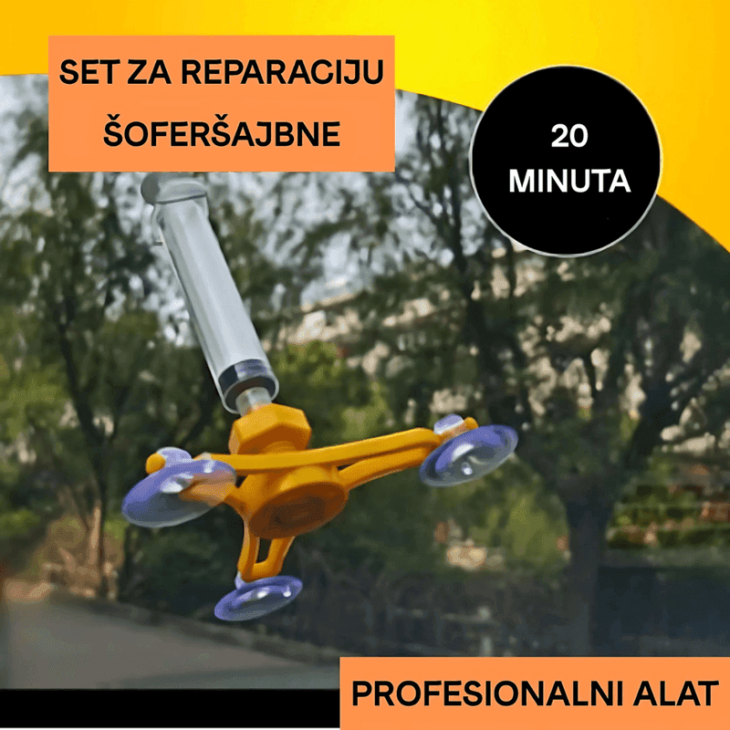 set za popravku šoferšajbne — prednja strana