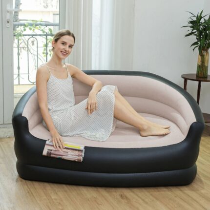 Dvostruka Sofa na Naduvavanje – PVC sa Baršunastim Slojem, 150 kg - slika 2