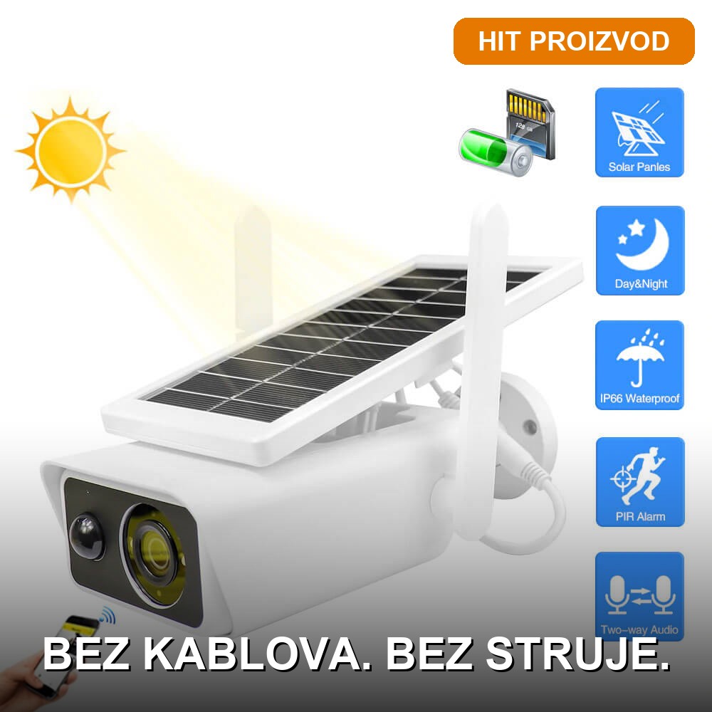 Solar WiFi kamera za spoljašnju upotrebu – Full HD sa detekcijom pokreta i dvosmernim zvukom