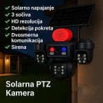 Solarna PTZ Kamera sa Tri Sočiva 4G 25Mpix – Bežični Nadzor 24/7 - slika 4