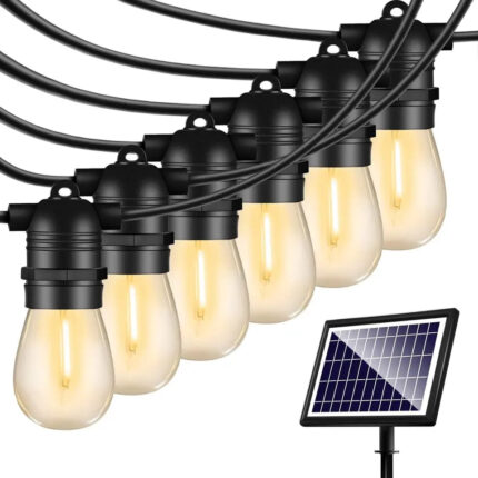 Solarne Lampe za Dvorište 10m – 10 Sijalica sa Odvojenim Panelom i Daljinskim