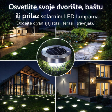 Solarne LED Lampe Ubodne za Baštu i Dvorište – Set od 4 Komada