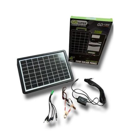 Solarni Panel Punjač 20W – USB, 6V/9V/12V, Vodootporan (GD-120s)