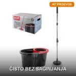 Spin Mop sa rotirajućom glavom PROFF Black — čišćenje bez saginjanja