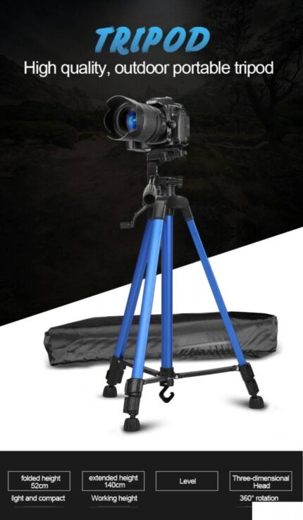 Stativ Tripod 3366 – Podesivi Aluminijumski Stalak za Fotoaparat i Telefon