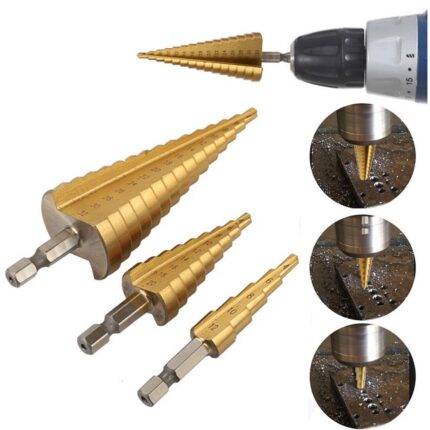 Stepenaste Burgije HSS Set 3 Komada – Bušenje Metala, Aluminijuma i Drveta (4–32mm) - slika 2