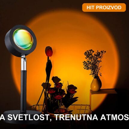 Sunset LED Lampa — Projektor Zalaska Sunca za Spavaću Sobu (USB)