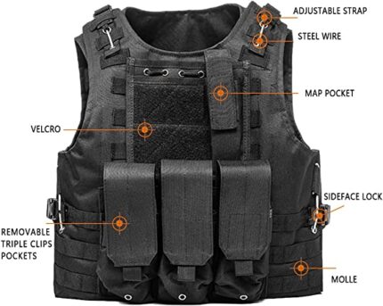 Taktički Podesivi Prsluk sa Torbicama i Pouručjem za Okvire — Airsoft i Streljaštvo - slika 2