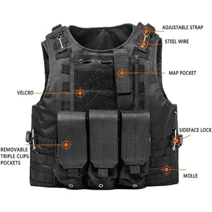 Taktički Podesivi Prsluk sa Torbicama i Pouručjem za Okvire — Airsoft i Streljaštvo - slika 2