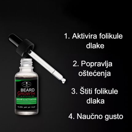 Ulje za Rast Brade – 100% Prirodna Formula sa Đumbirom i Vitaminom E - slika 2