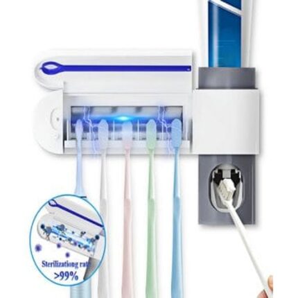 Držač za Četkice sa UV Sterilizatorom i Dozatorom za Pastu