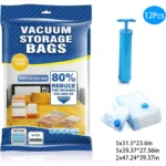 Vakuum Kese za Orman – Set od 12 Komada sa Ručnom Pumpom