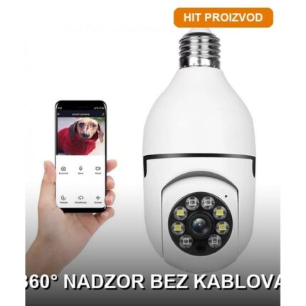 WiFi Kamera Sijalica 360° Rotaciona PTZ Full HD – E27 Grlo, Vodootporna