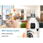 WiFi sijalica kamera sa dva objektiva — rotacija 320°, IP66, noćni mod - slika 2