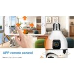 WiFi sijalica kamera sa dva objektiva — rotacija 320°, IP66, noćni mod - slika 3