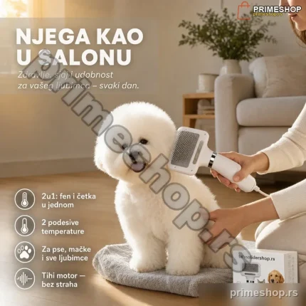 Fen + Cetka za pse i kucne ljubimce 2u1