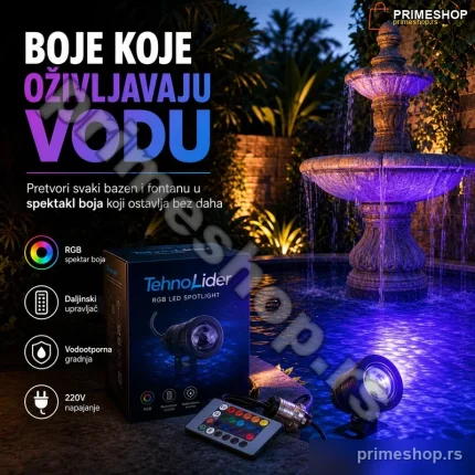 Led RGB Lampa Za Fontane I Bazene 220v