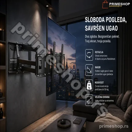 Nosac za televizor zglobni 40 - 80 inča sa dva zgloba