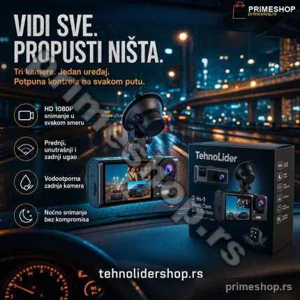 Auto kamera sa 3 kamere DVR za auto 3u1 Black Box