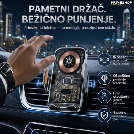 2u1 Pametni Auto držač i Bežični punjač za telefon sa IR senzorom C10