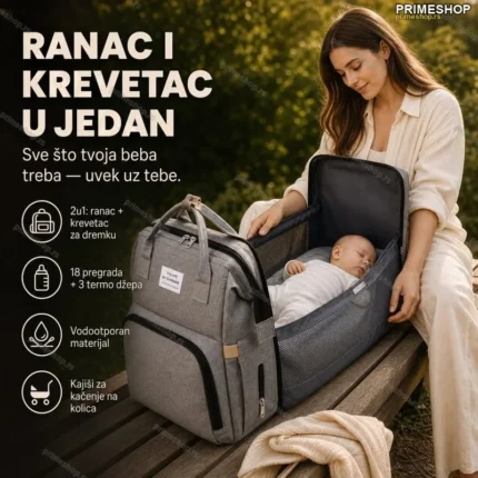 2u1 Ranac krevetac za mame i bebe Rasprodaja