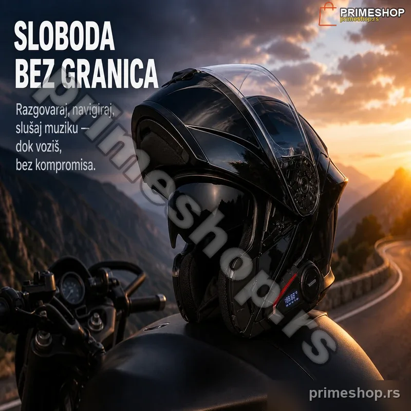 81569-primeshop Flip Up Kaciga sa Bluetooth Interkomom – Modularna Moto Kaciga sa Handsfree