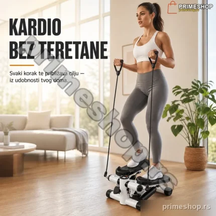 Mini Steper sa Trakama za Vežbanje – Fitness Sprava za Kućni Kardio Trening