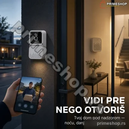 Bežično zvono sa kamerom WiFi za vrata — noćni vid i mobilna aplikacija