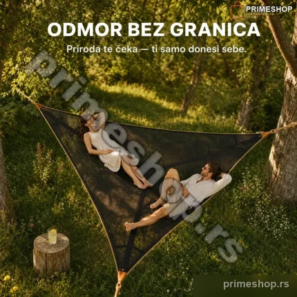 Drvena ležaljka Trougao za kampovanje i baštu — sklopiva, lagana