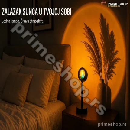 Sunset LED Lampa — Projektor Zalaska Sunca za Spavaću Sobu (USB)