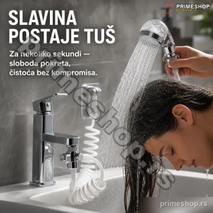 Tuš nastavak za slavinu sa crijevom od 1.5m — univerzalni priključak 23mm