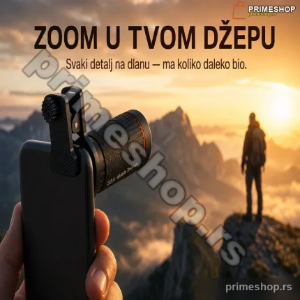 Teleskop objektiv za telefon sa klipsom i zaštitnom torbicom