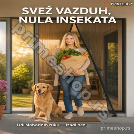 Magnetni komarnik za vrata sa automatskim zatvaranjem — univerzalne dimenzije