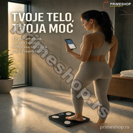 Pametna Bluetooth Vaga sa 17 Telesnih Parametara – Preciznost 0,1 kg
