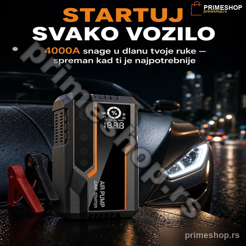 83173-primeshop Jump Starter 4000A sa kompresorom i LCD ekranom – Prenosivi starter za auto