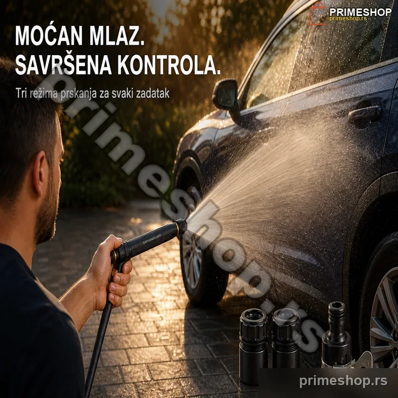 83181-primeshop Set mlaznica za baštensko crevo sa 3 režima prskanja — mesing i ABS