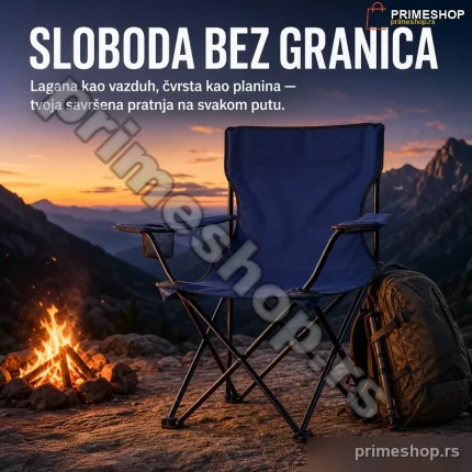 Sklopiva kamp stolica 80x51x74cm — metalni ram, nosivost 120kg