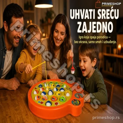 Društvena igra Pecanje XL — Porodična igra sa 21 ribicom i 4 pecaljke