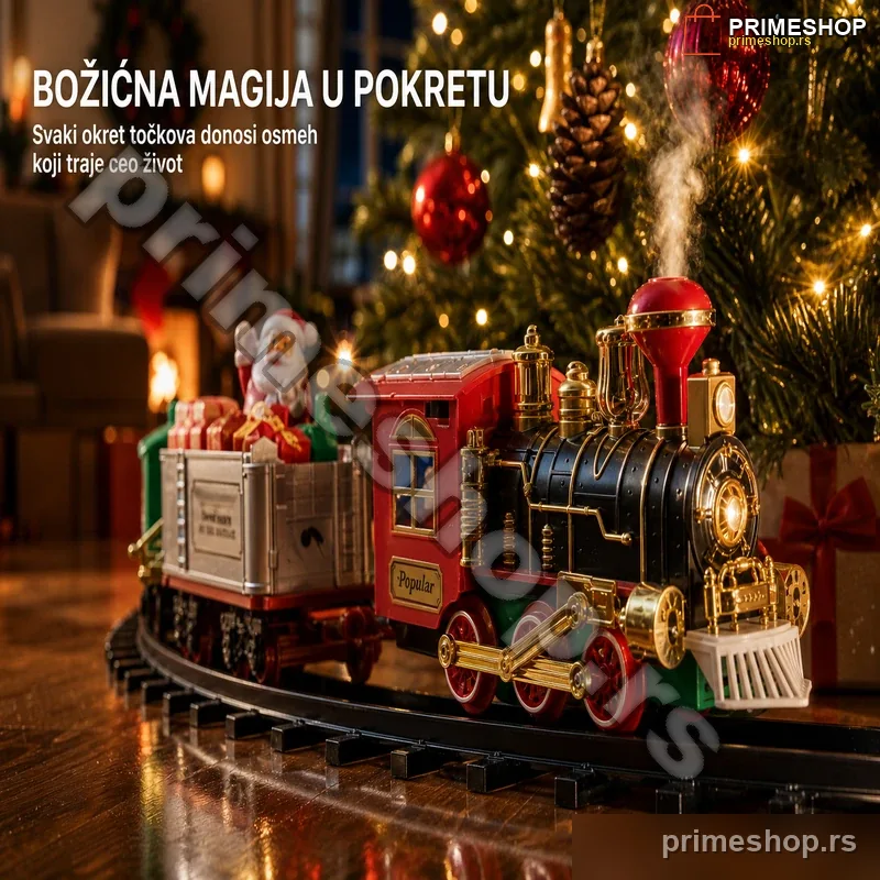 84089-primeshop Vozić za jelku – Veliki set sa zvučnim i svetlosnim efektima, obim šina 89cm
