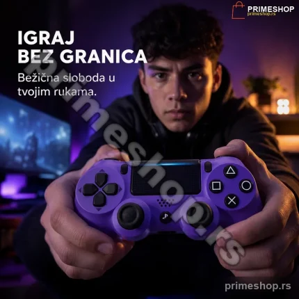 Džojstik za PS4 Ljubičasti – Bežični Gamepad sa Vibracijom za PC i PS4