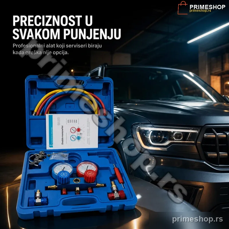 86548-primeshop Profesionalni Set Manometara sa Crevima za Klime – Kofer