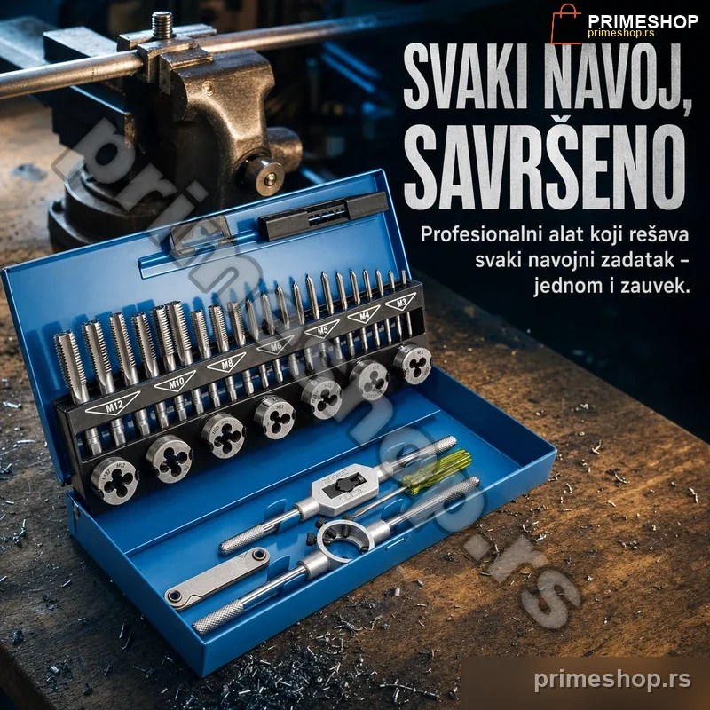 86613-primeshop Set Alata za Narezivanje i Urezivanje Navoja – 32 Komada
