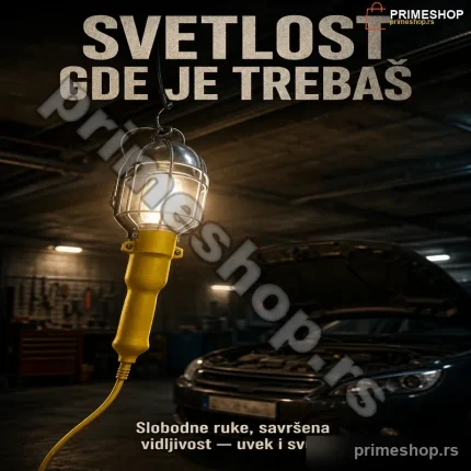 Radna LED Lampa na Kuku E27 – Prenosiva Lampa za Garažu i Radionicu