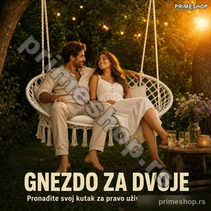 Ljuljaska Gnezdo za Dvoje — Boho Pleteni Viseći Dvosed do 250 kg