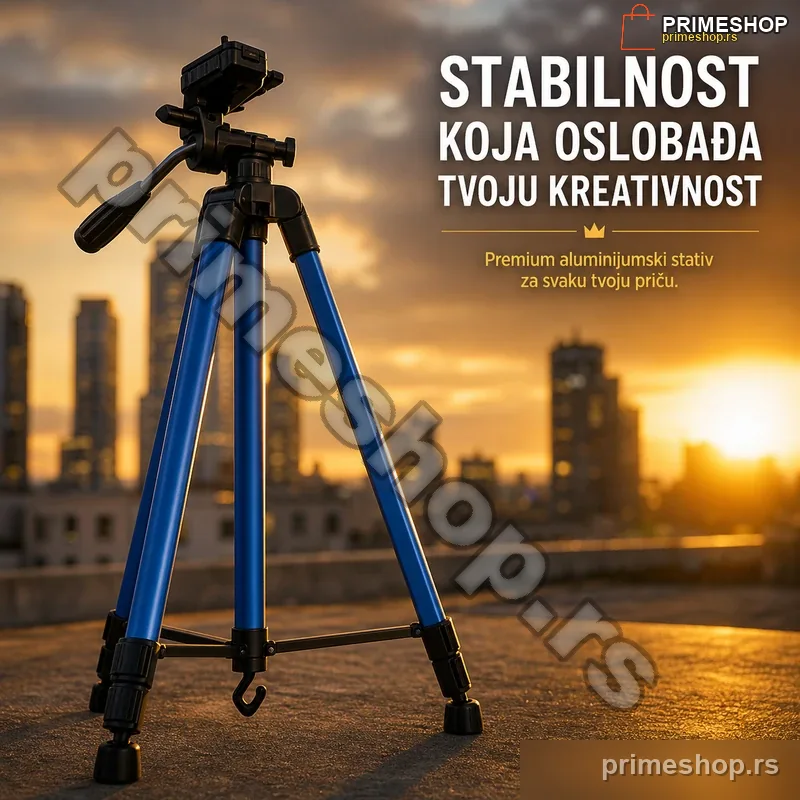 Stativ Tripod 3366 – Podesivi Aluminijumski Stalak za Fotoaparat i Telefon