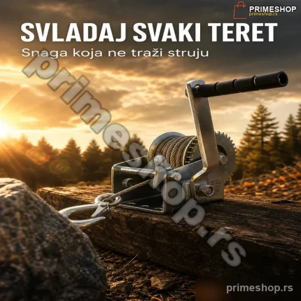 Ručno Vitlo sa Sajlom Čekrk 800lb / 365kg – Sigurno Podizanje i Povlačenje Tereta