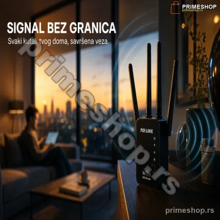 WiFi Pojačivač Signala PIX-Link – Repetitor sa 4 Antene 300Mbps