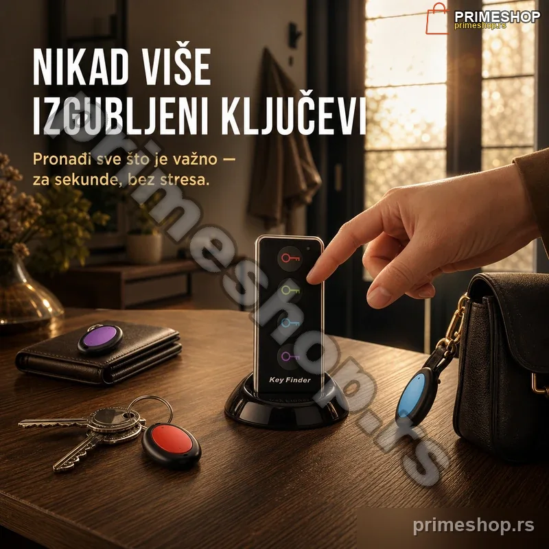 88367-primeshop Uređaj za Pronalaženje Ključeva Key Finder sa LED Lampom i Dometom 40m